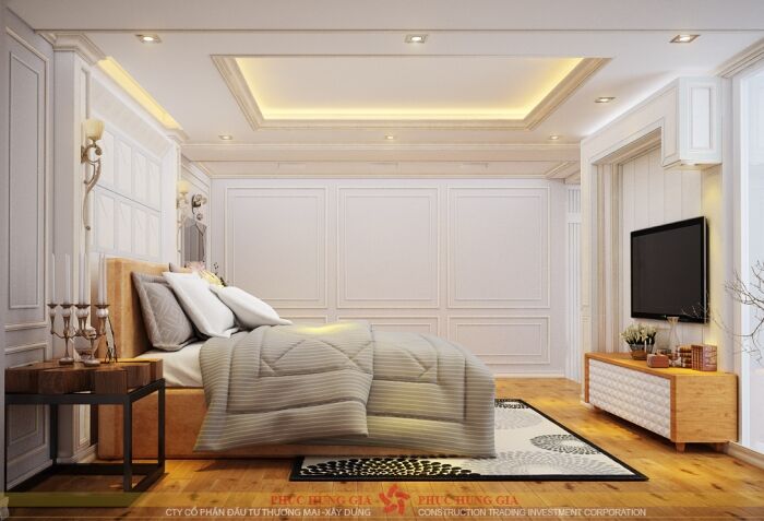 Phòng ngủ trở nên ấm cúng với phào chỉ nhựa PU