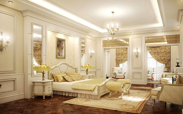 thiết kế nội thất phòng ngủ tân cổ điển