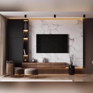 vách tivi ốp tấm nhựa pvc vân đá