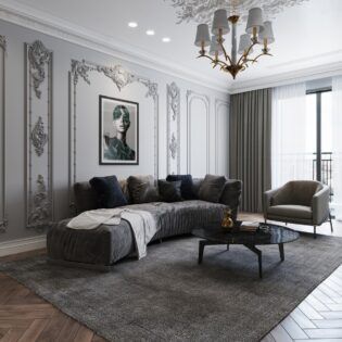 Thiết kế nội thất căn hộ chung cư Ancora - phòng khách