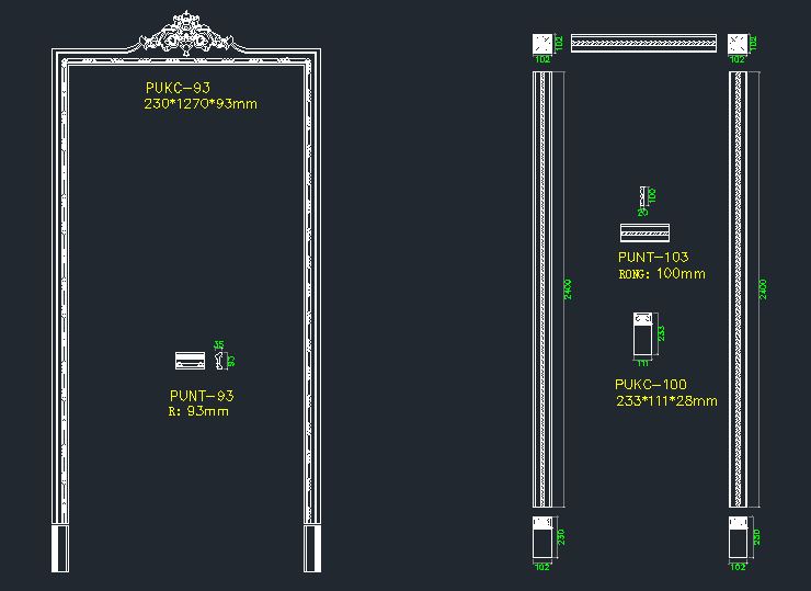 Chia sẻ file bản vẽ cad phào chỉ tân cổ điển