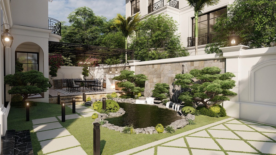 Mẫu thiết kế biệt thự kiểu Pháp đẹp