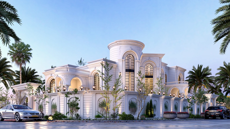 Mẫu thiết kế biệt thự kiểu Pháp đẹp