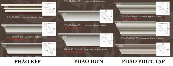 Phân biệt phào đơn và phào kép