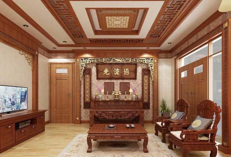 Thiết kế nội thất biệt thự tân cổ điển gỗ tự nhiên