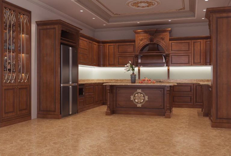 Thiết kế nội thất biệt thự tân cổ điển gỗ tự nhiên