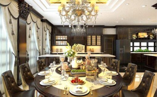 thiết kế nội thất phòng bếp biệt thự