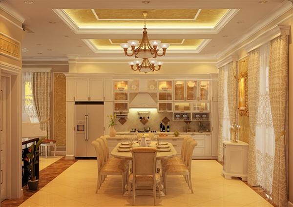 mẫu thiết kế nội thất biệt thự Pháp
