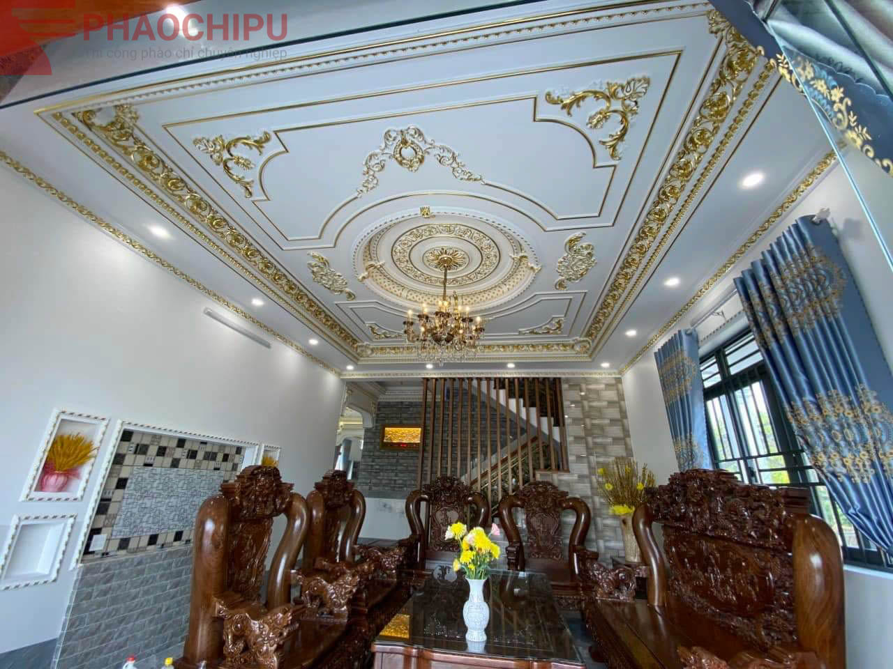 Thi công phào chỉ biệt thự Hưng Yên