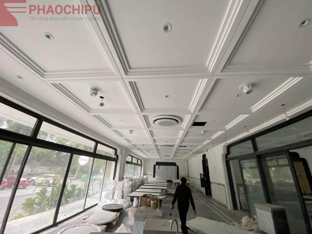 Thi công phào chỉ showroom, văn phòng dịch vụ