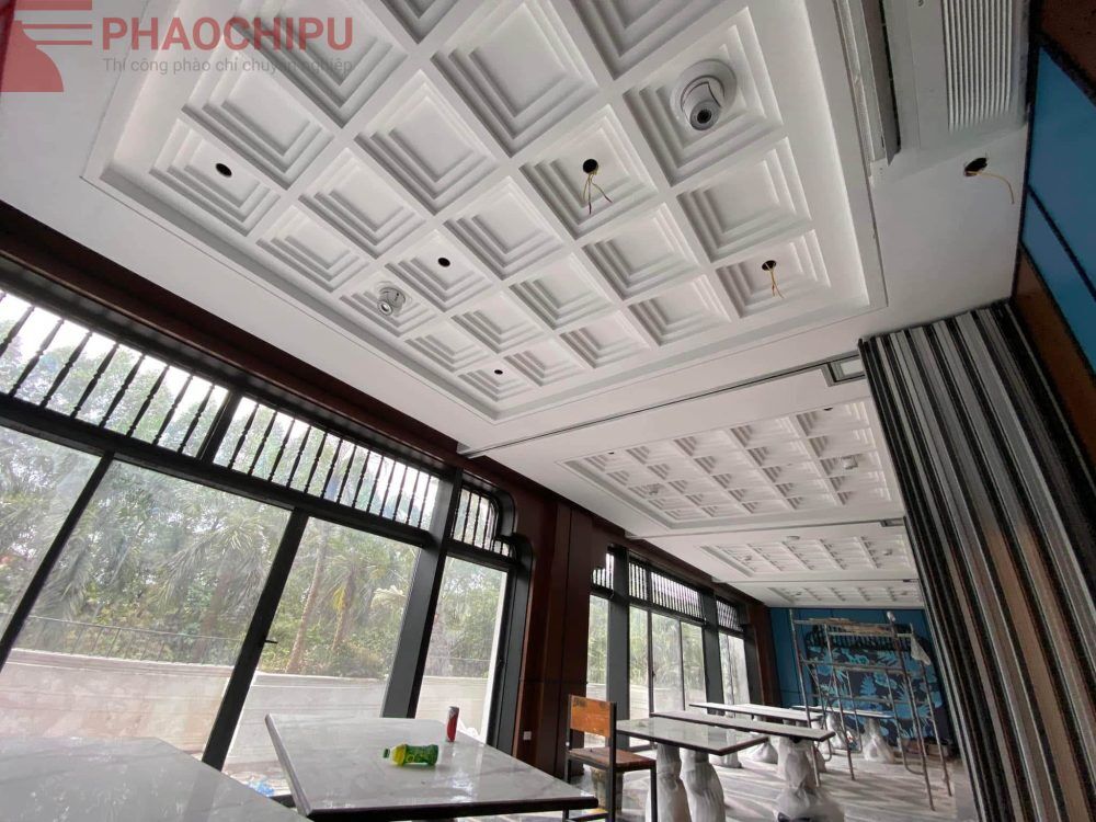 Thi công phào chỉ showroom, văn phòng dịch vụ