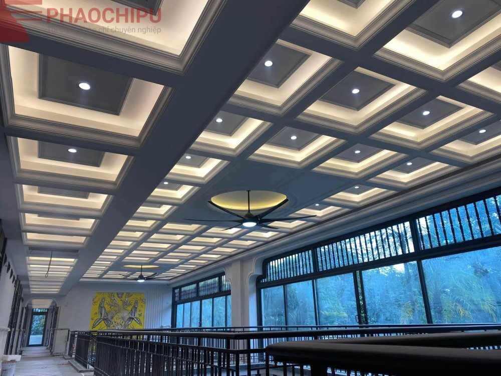 Thi công phào chỉ showroom, văn phòng dịch vụ