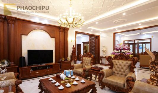 Thi công phào chỉ biệt thự anh Thanh - Vĩnh Phúc