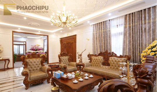 Thi công phào chỉ biệt thự anh Thanh - Vĩnh Phúc