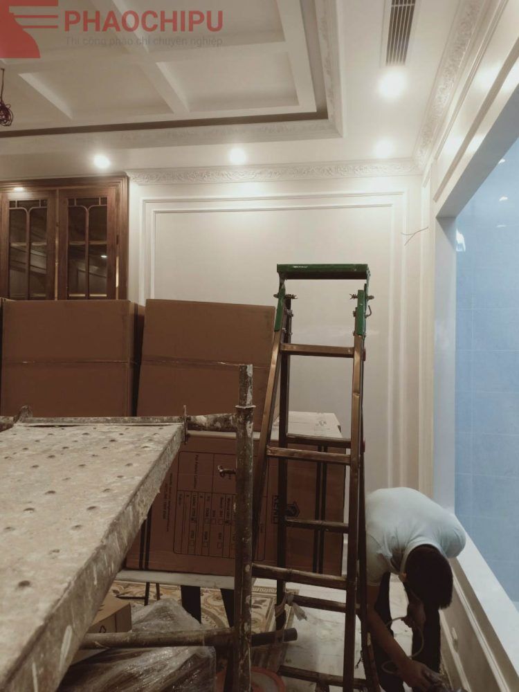 Thi công phào chỉ biệt thự Anh Tiến - Hà Nội Phào chỉ, Phào chỉ Hàn Quốc, phào chỉ nhựa, Phào chỉ PS, phào chỉ pu, thi công phào chỉ, thi công phào chỉ ps, thi công phào chỉ PU, Thi công phào chỉ tân cổ điển, Thi công phào chỉ trọn gói