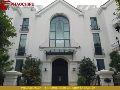 Thi công phào chỉ biệt thự Chị Vân – Vinhome Riverside Phào chỉ Hàn Quốc