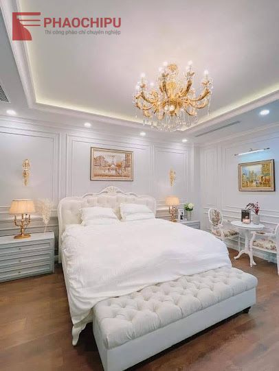 Thi công phào chỉ tân cổ điển Chị Hương - Hà Nội phào chỉ pu