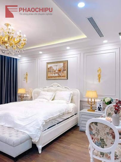 Thi công phào chỉ tân cổ điển Chị Hương - Hà Nội phào chỉ pu