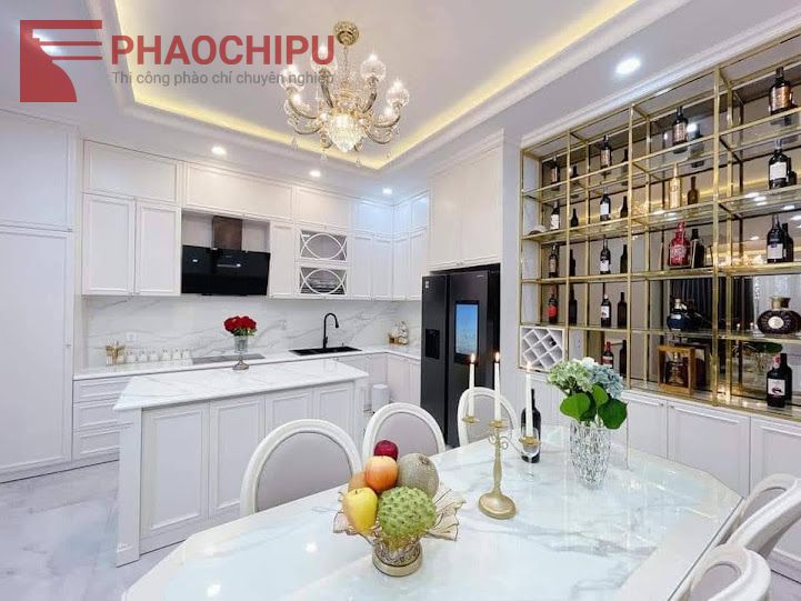 Thi công phào chỉ tân cổ điển Chị Hương - Hà Nội phào chỉ pu