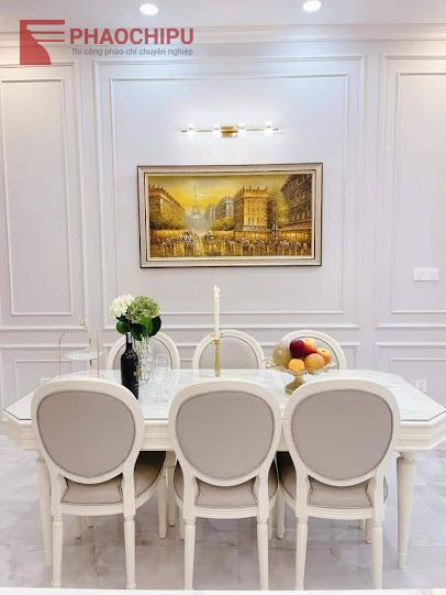 Thi công phào chỉ tân cổ điển Chị Hương - Hà Nội phào chỉ pu