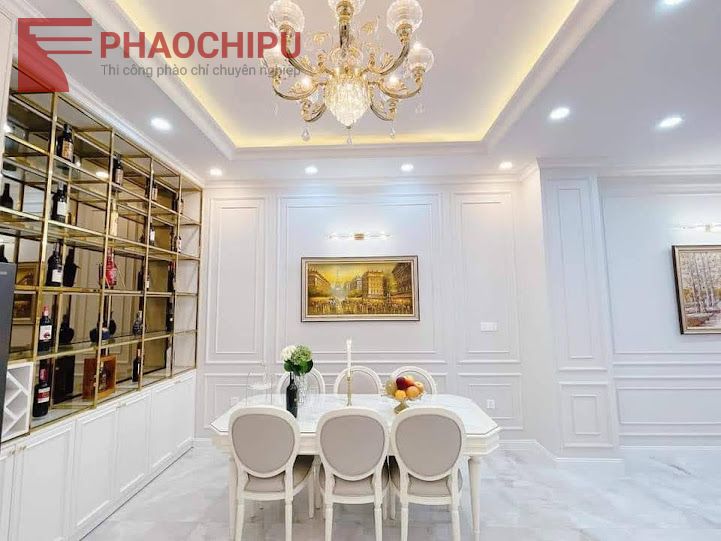 Thi công phào chỉ tân cổ điển Chị Hương - Hà Nội phào chỉ pu