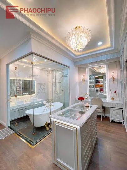 Thi công phào chỉ tân cổ điển Chị Hương - Hà Nội phào chỉ pu
