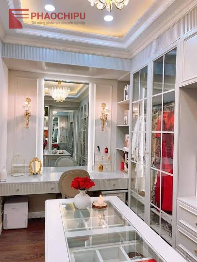 Thi công phào chỉ tân cổ điển Chị Hương - Hà Nội phào chỉ pu