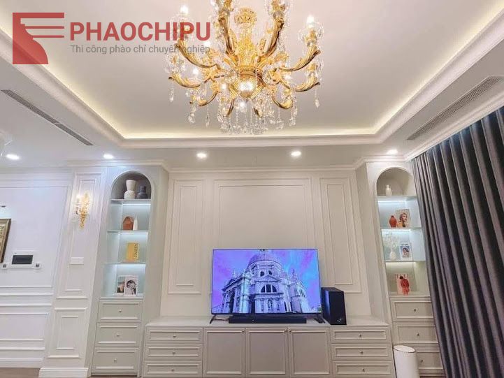 Thi công phào chỉ tân cổ điển Chị Hương - Hà Nội phào chỉ pu
