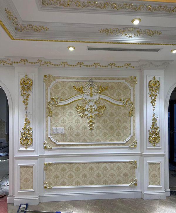 40 mẫu tường trang trí phào chỉ Pu tân cổ điển đẹp phào chỉ pu tân cổ điển