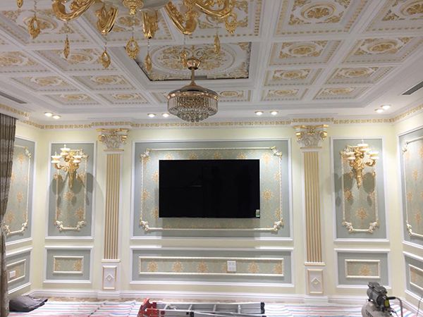 40 mẫu tường trang trí phào chỉ Pu tân cổ điển đẹp phào chỉ pu tân cổ điển