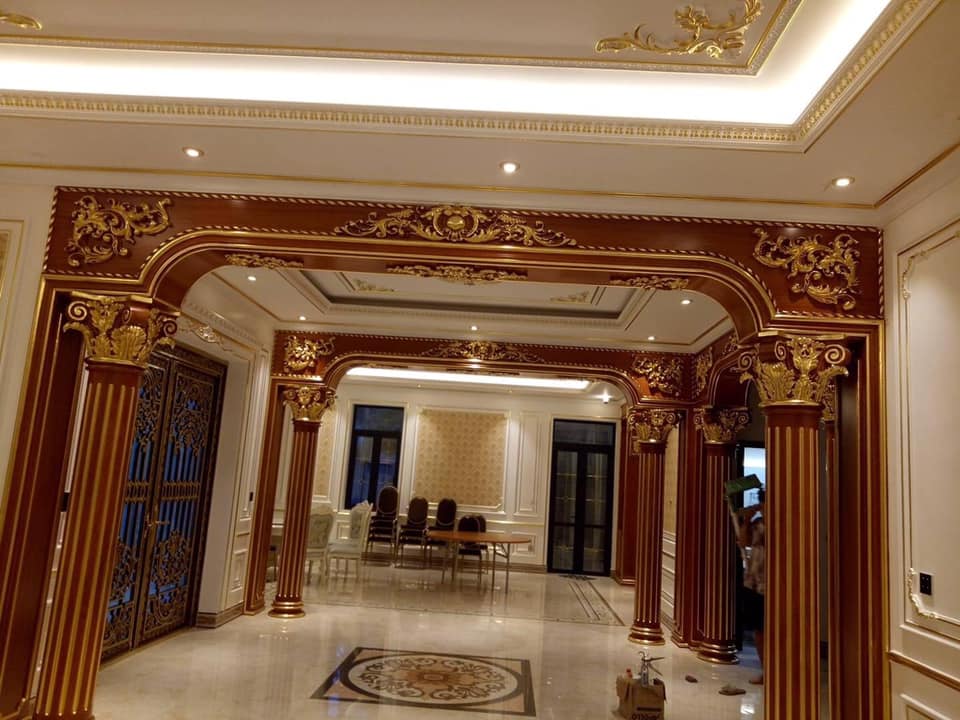 Phào chỉ dát vàng + phào chỉ nhũ vàng