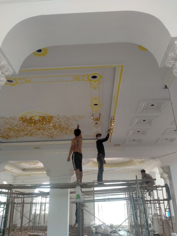 Phào chỉ dát vàng + phào chỉ nhũ vàng