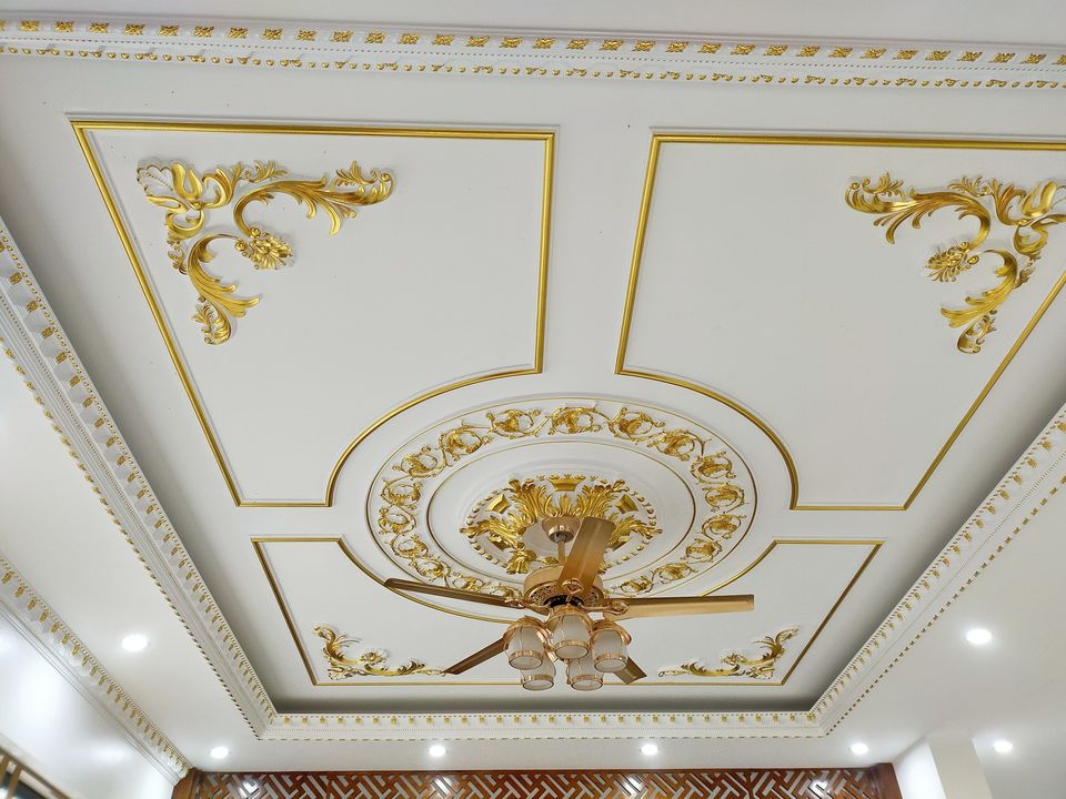Phào chỉ dát vàng + phào chỉ nhũ vàng