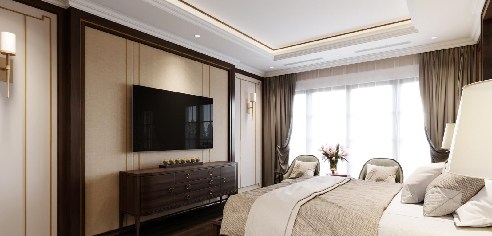 Tổng hợp mẫu phào chỉ phòng ngủ tân cổ điển